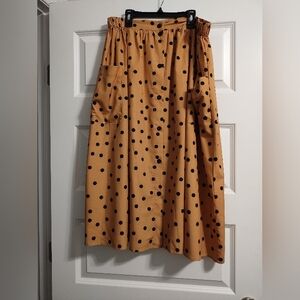 Polka Dot Skirt in Tan/Yellow and Black